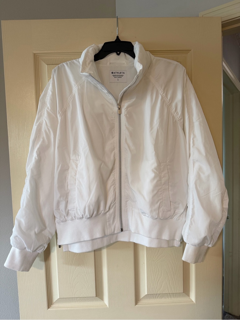 Athleta White Jetset Bomber